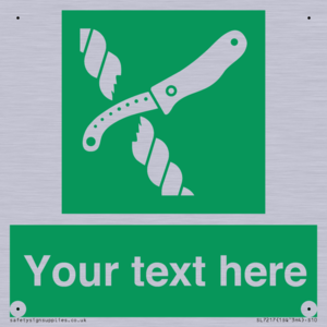 Custom sign safe condition Liferaft knife